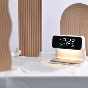 Bedside lamp with clock